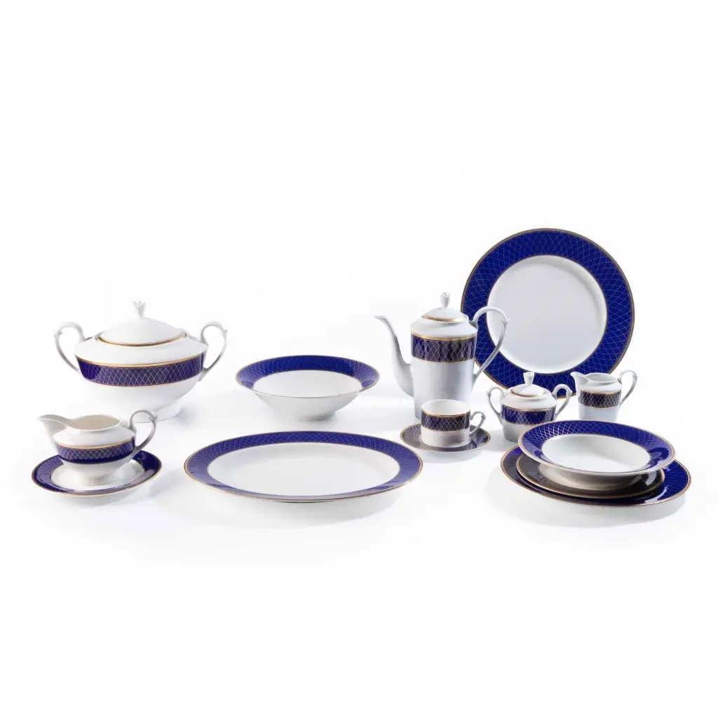 Cobalt Royal Porcelain Dinner Set 24 Pjesë 