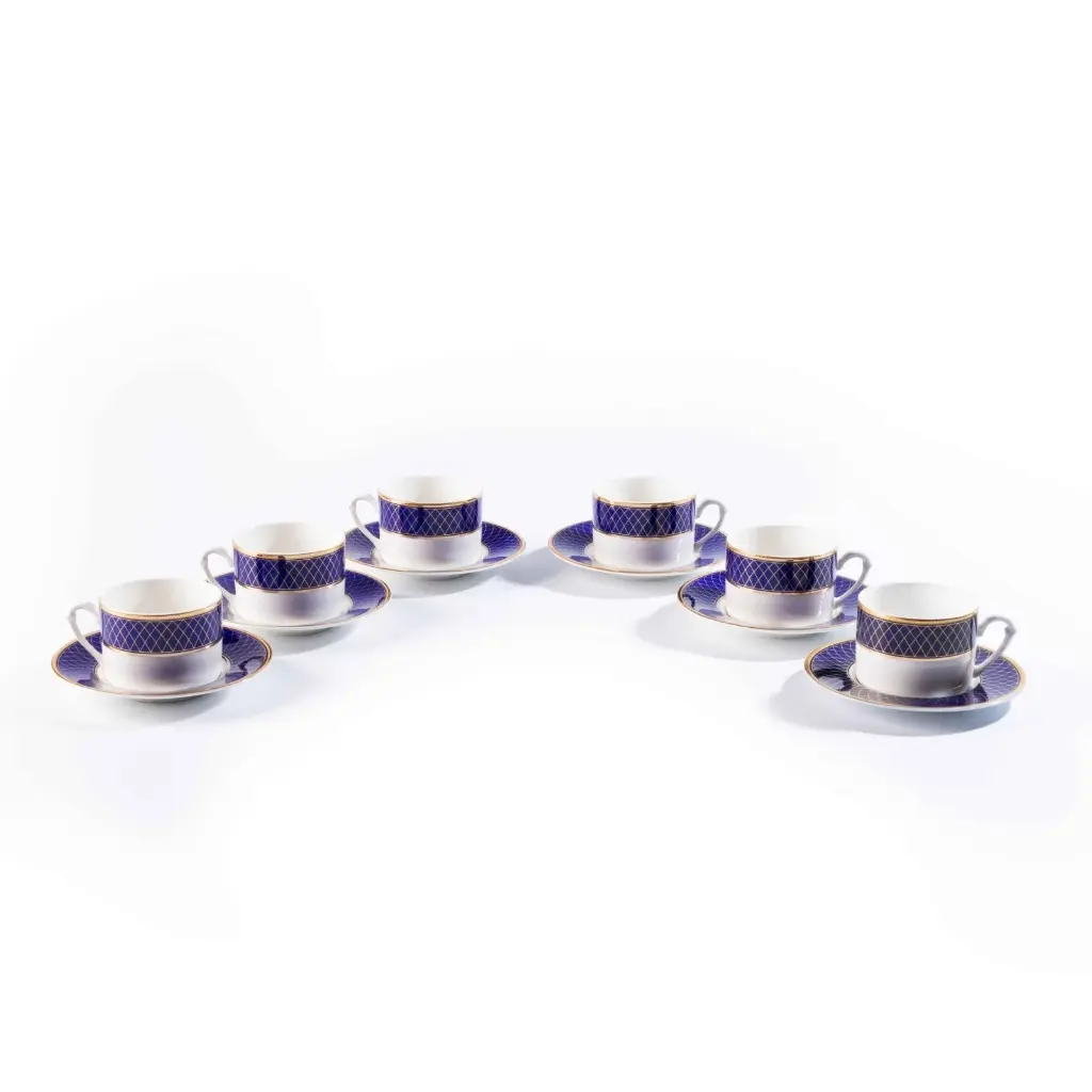 Cobalt Royal Porcelain Coffee Set 12 Pjesë
