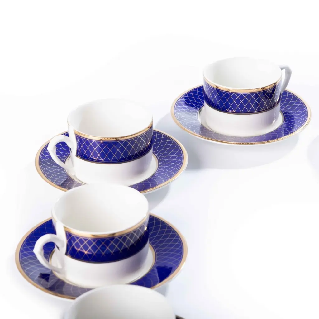 Cobalt Royal Porcelain Coffee Set 12 Pjesë