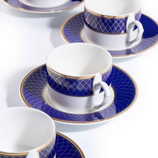 [LP-800-KA-G.] Cobalt Royal Porcelain Coffee Set 12 Pjesë