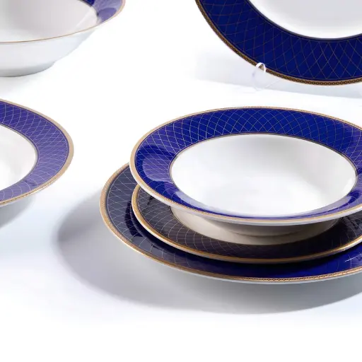 [LP-800-TA-G.] Cobalt Royal Porcelain Dinner Set 18 Pjata