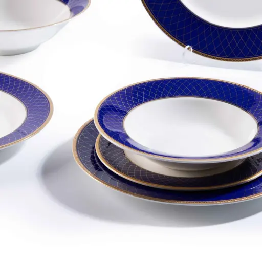 [LP-800-TA-G.] Cobalt Royal Porcelain Dinner Set 18 Pjata
